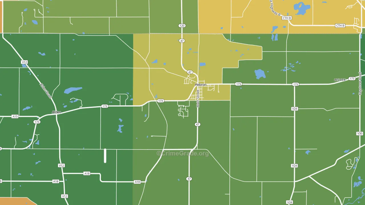 Hebron, IL Map of Theft Rates