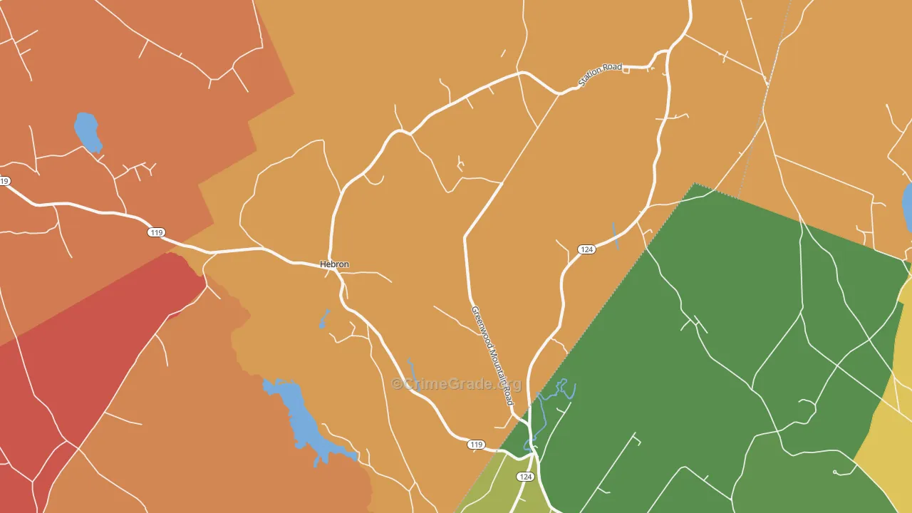 Hebron, ME Map of Theft Rates