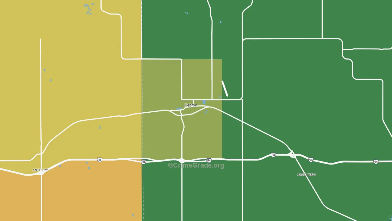 Hebron, ND Map of Theft Rates