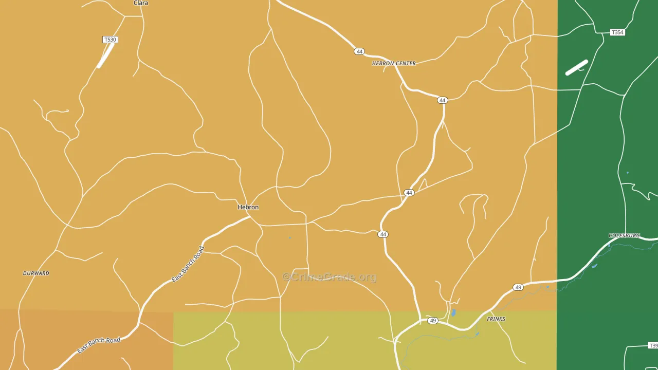 Hebron, PA Map of Theft Rates