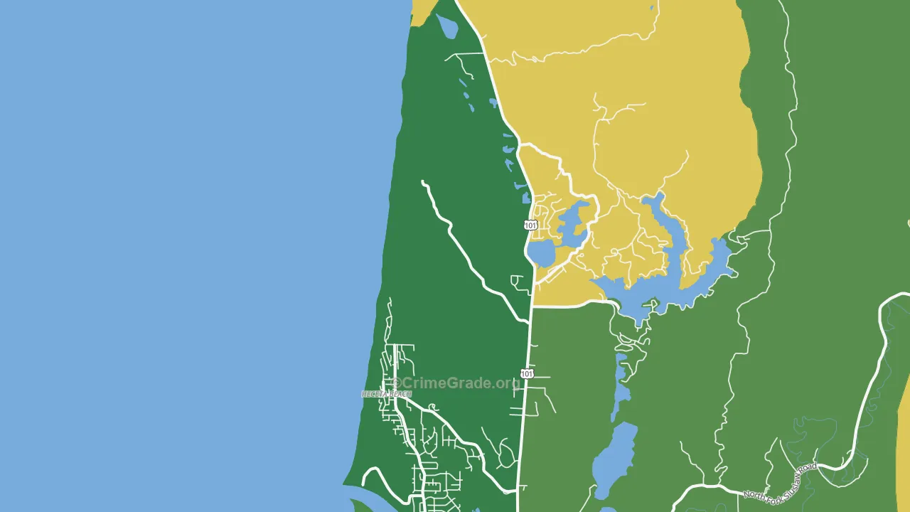 Heceta Beach, OR Map of Theft Rates