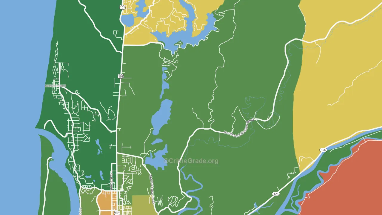 Heceta Junction, OR Map of Theft Rates