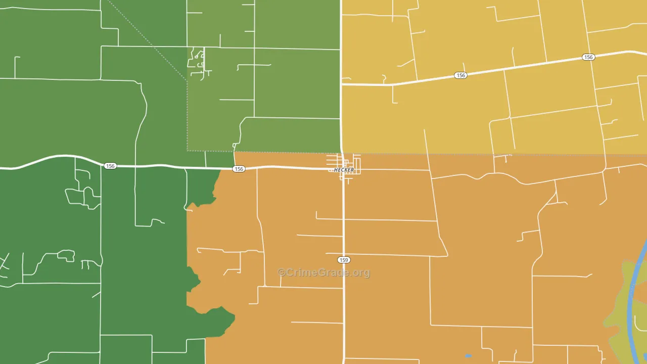 Hecker, IL Map of Theft Rates