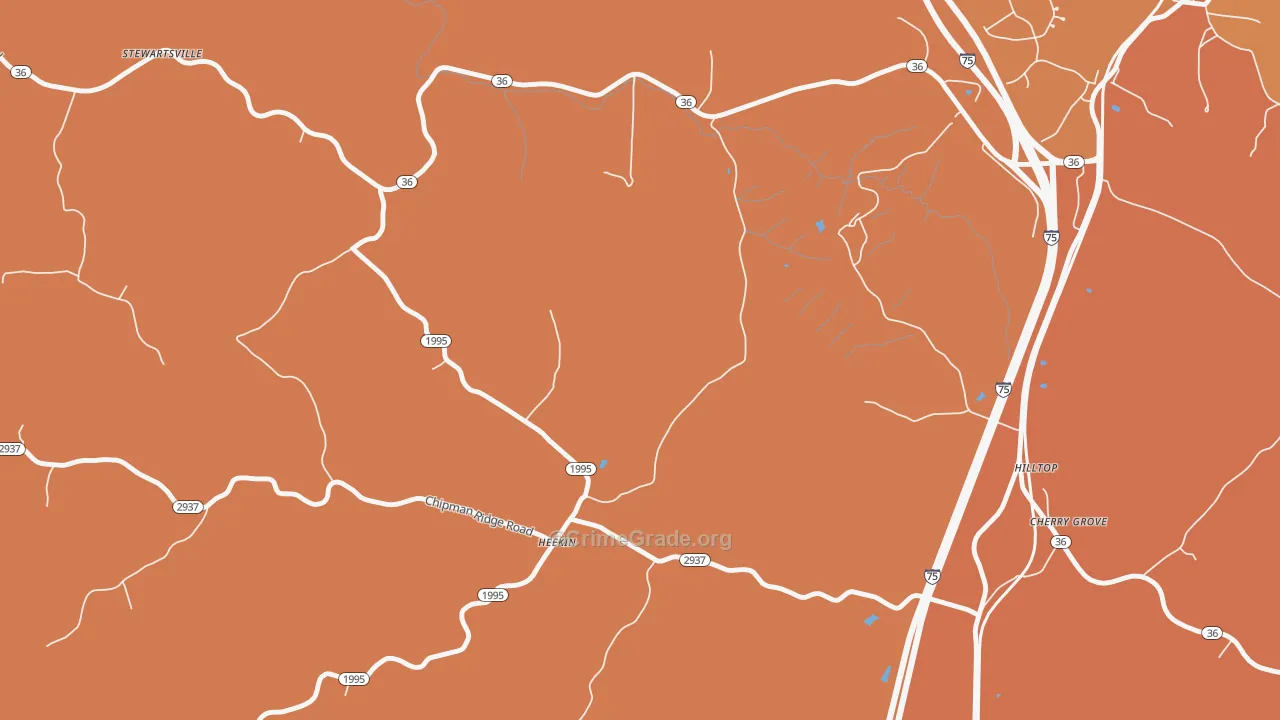 Heekin, KY Map of Theft Rates