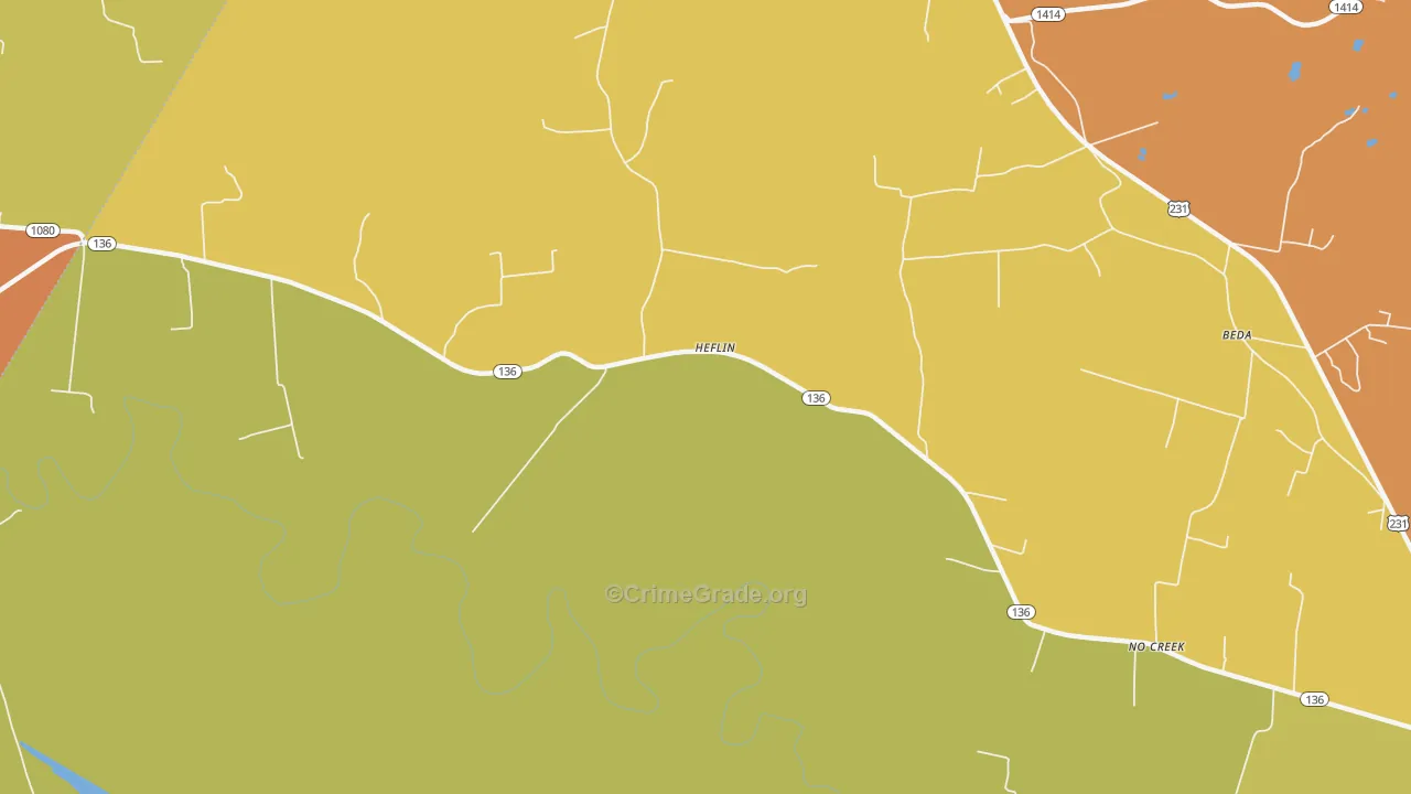 Heflin, KY Map of Theft Rates