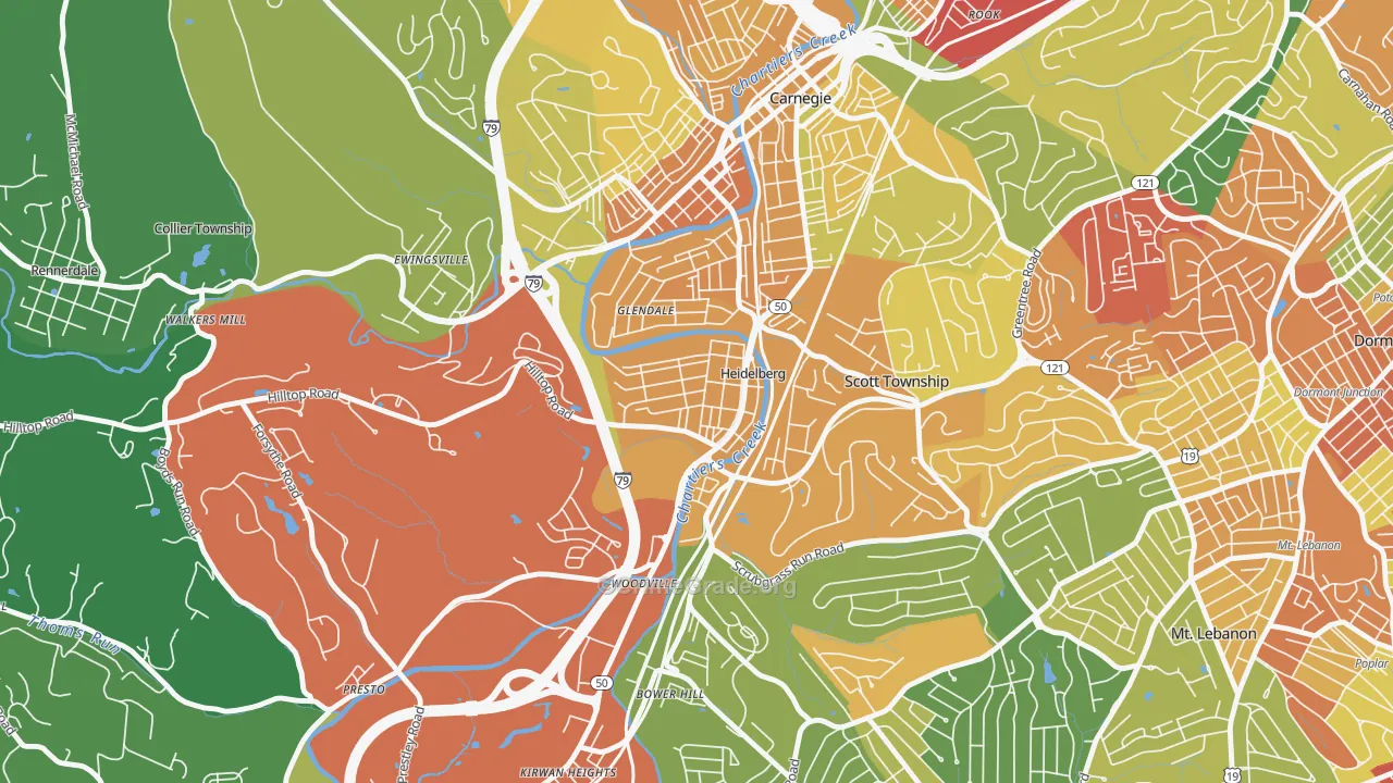 Heidelberg, PA Map of Theft Rates