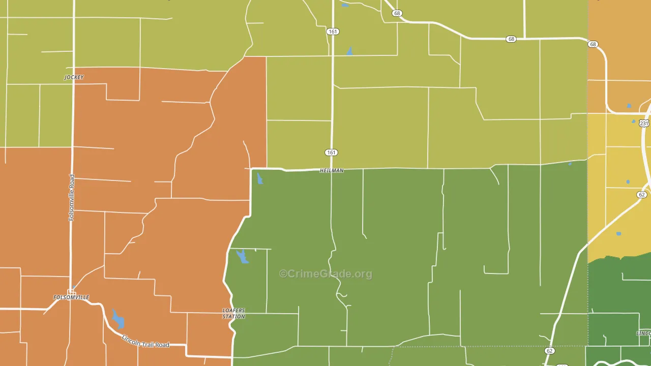Heilman, IN Map of Theft Rates