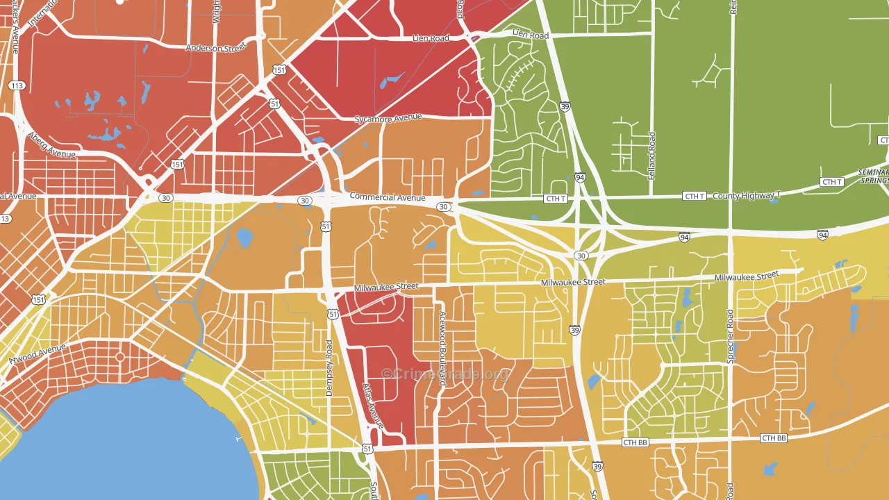 Heistand, Madison, WI Map of Theft Rates