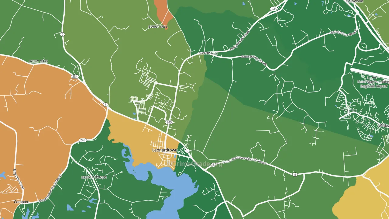 Helen, MD Map of Theft Rates