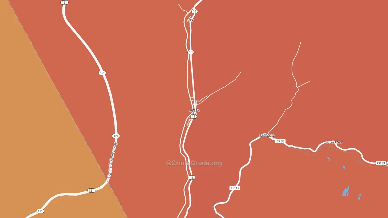Helen, WV Map of Theft Rates