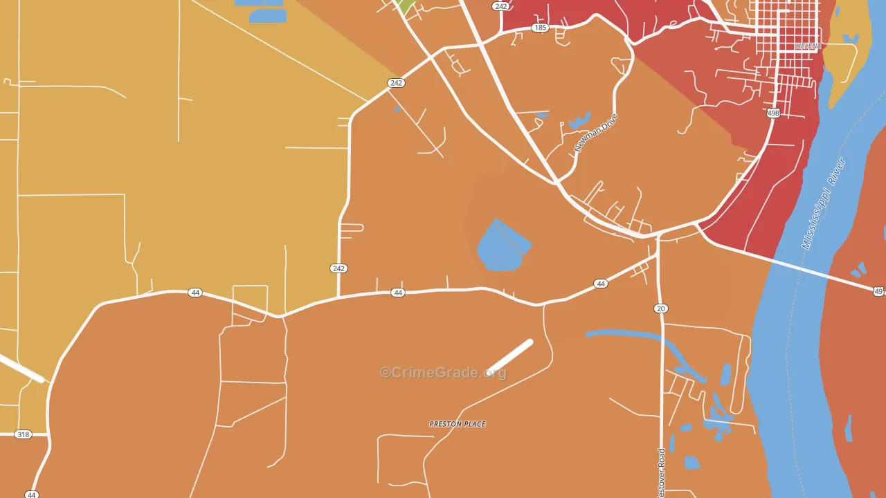 Helena Crossing, AR Map of Theft Rates