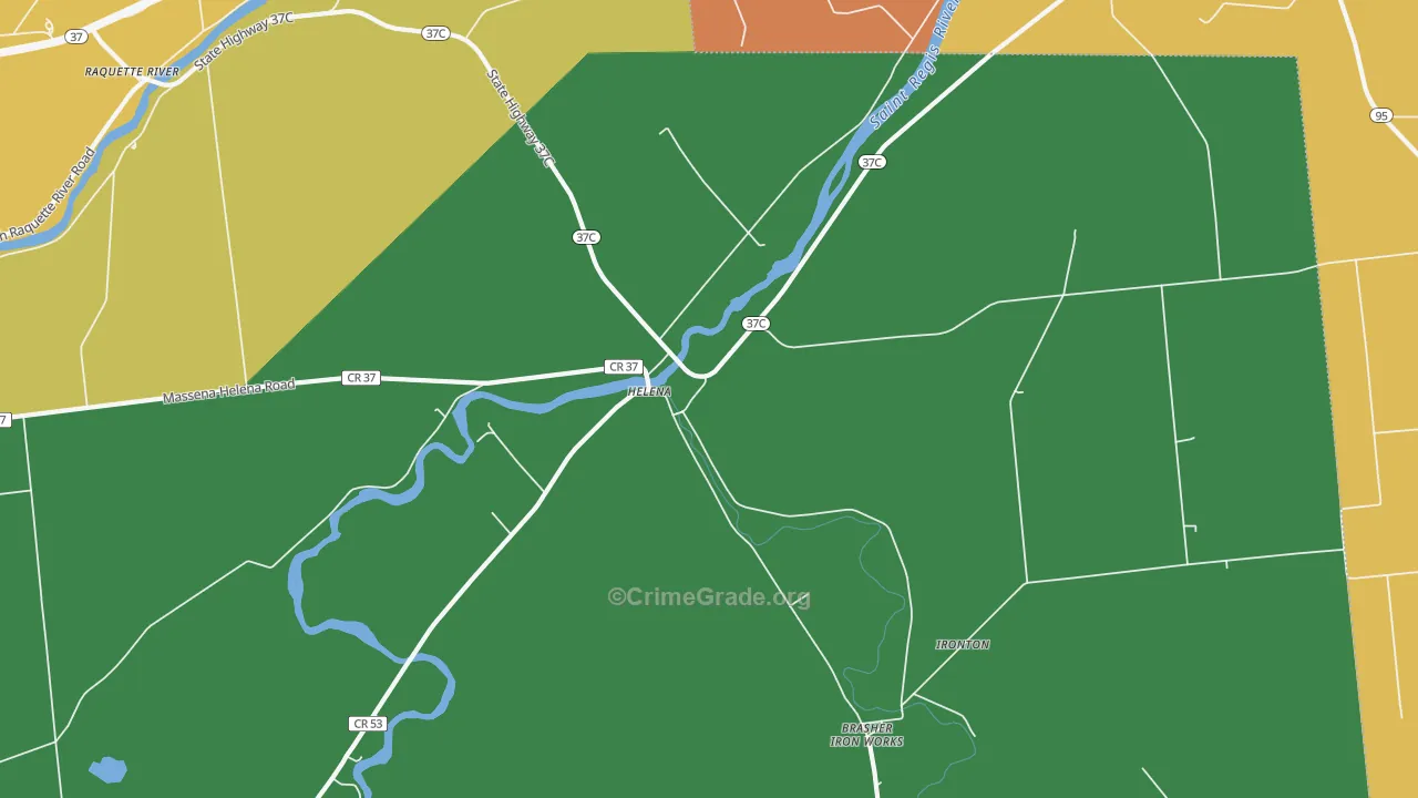 Helena, NY Map of Theft Rates