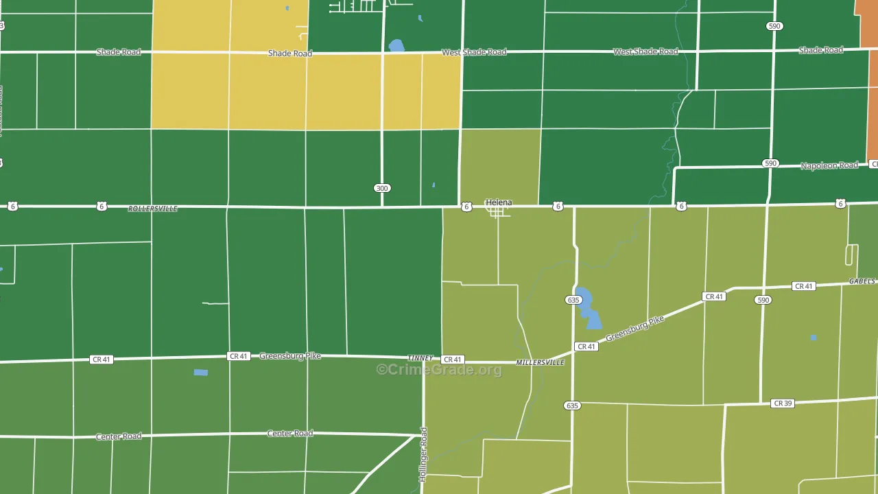 Helena, OH Map of Theft Rates