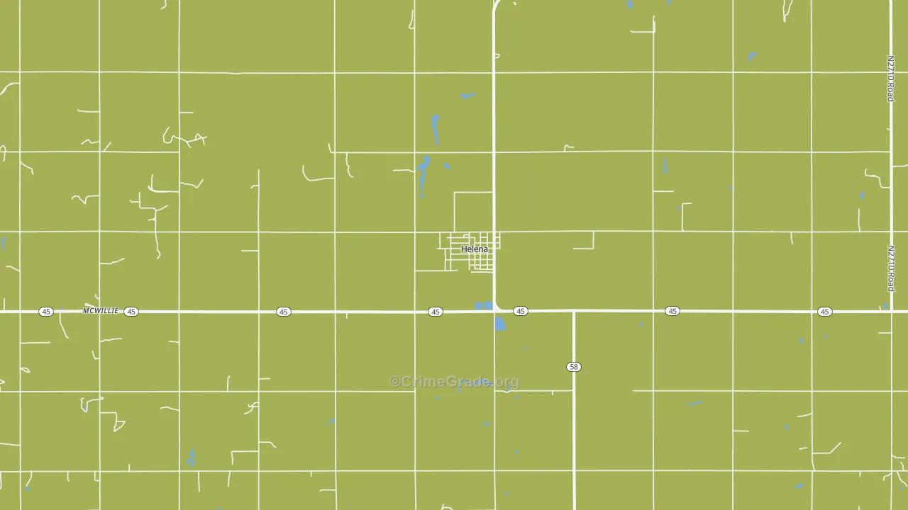 Helena, OK Map of Theft Rates