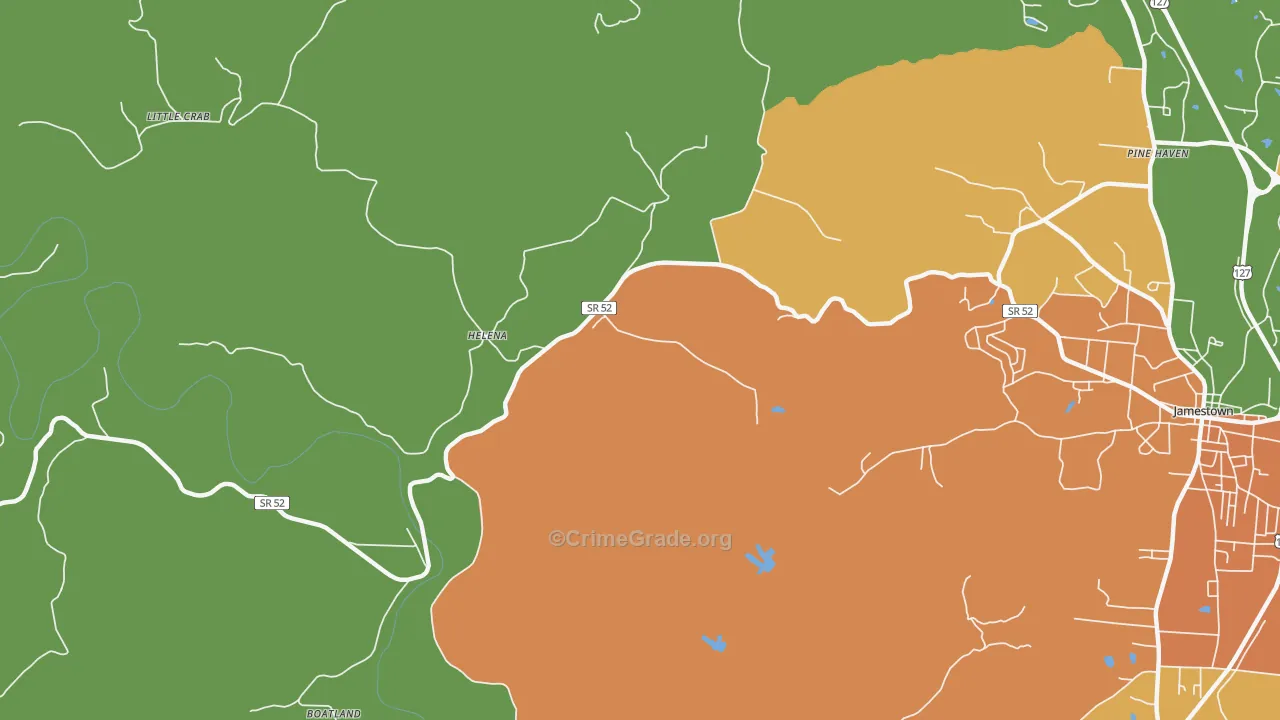 Helena, TN Map of Theft Rates