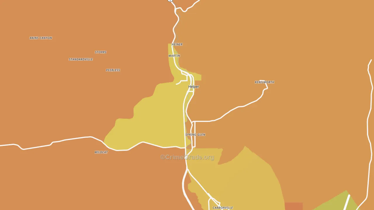 Helper, UT Map of Theft Rates
