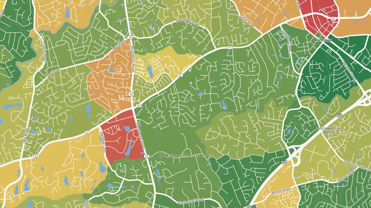Hembstead, Charlotte, NC Map of Theft Rates