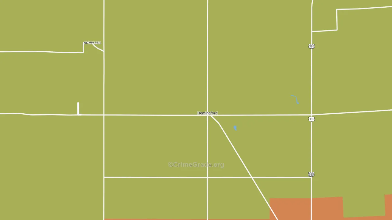 Hemingford, NE Map of Theft Rates