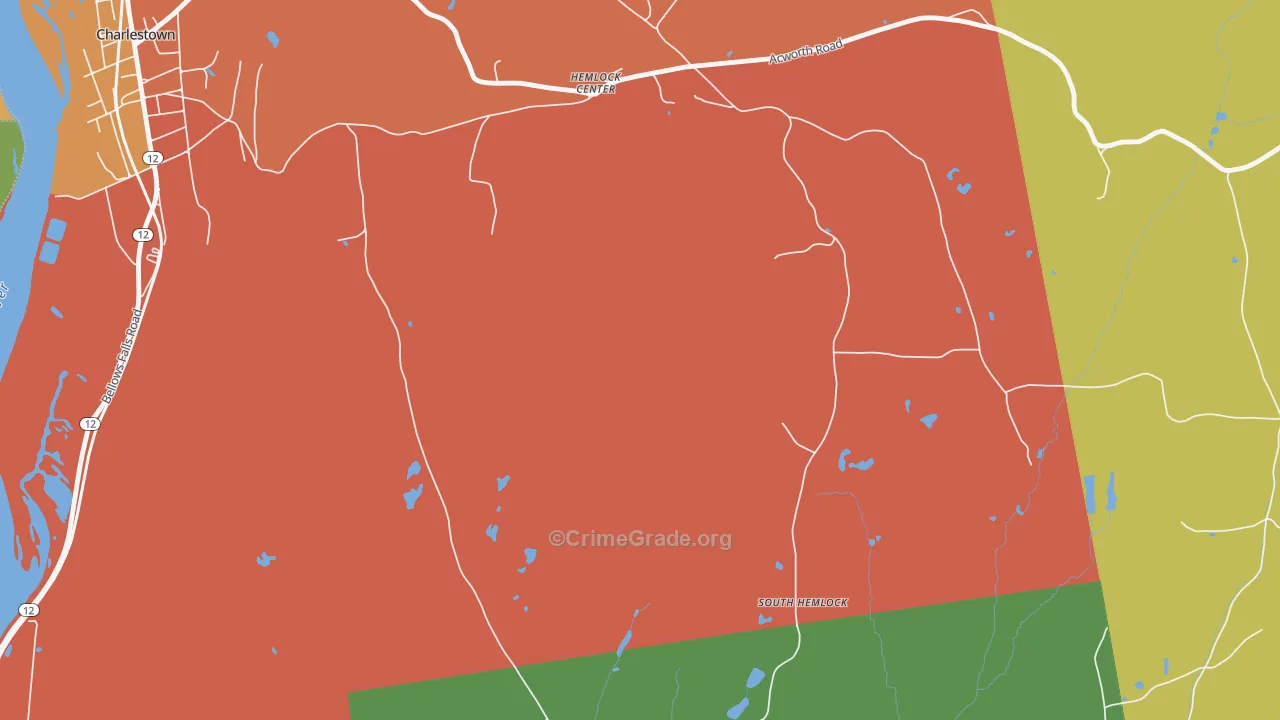 Hemlock Center, NH Map of Theft Rates