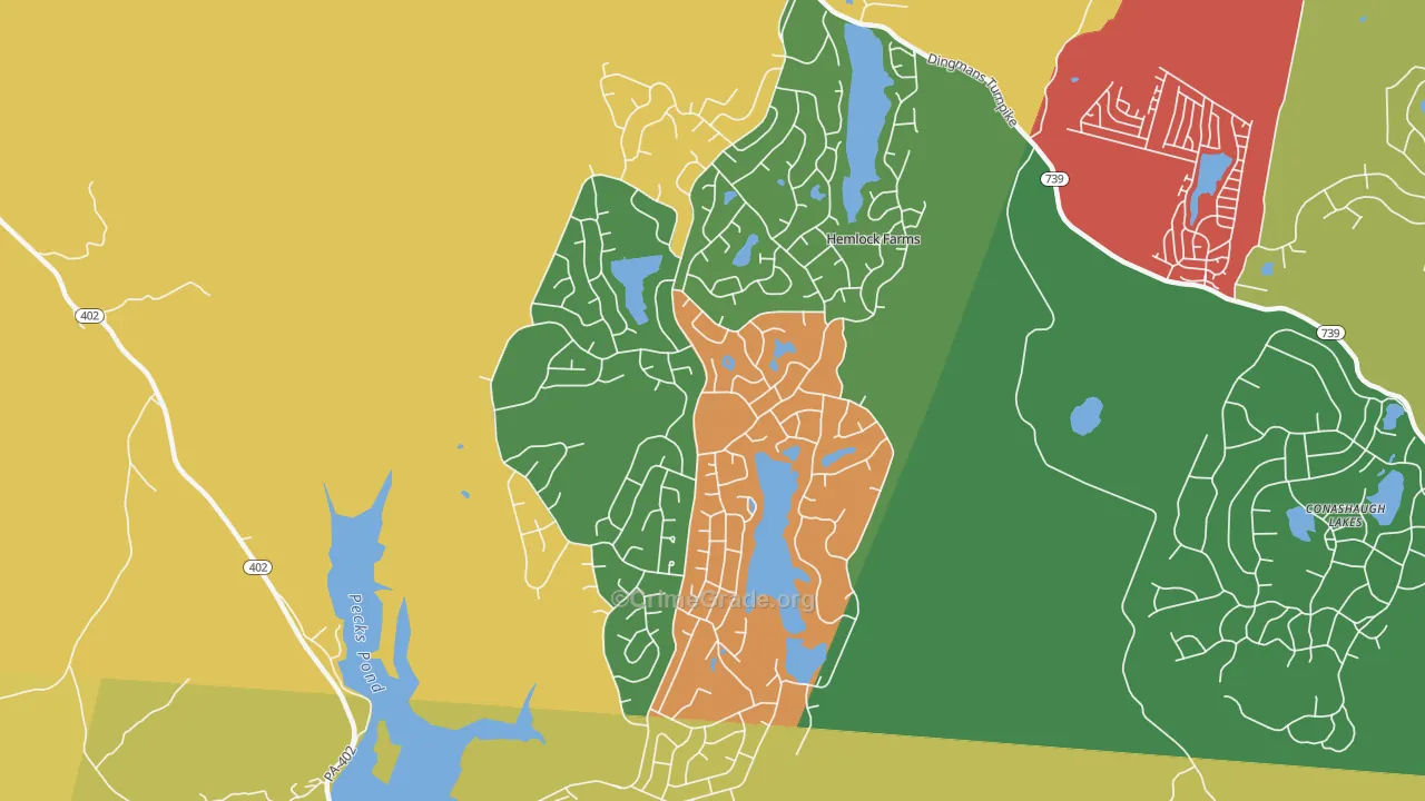 Hemlock Farms, PA Map of Theft Rates