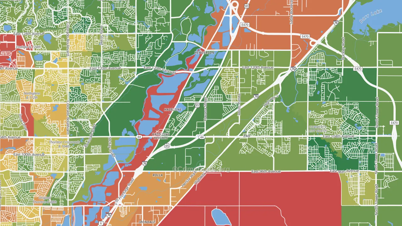 Henderson, CO Map of Theft Rates