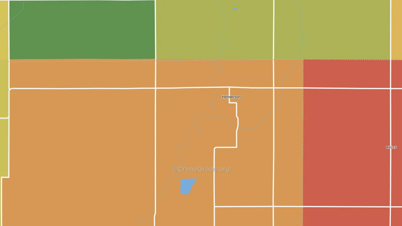 Henderson, IA Map of Theft Rates