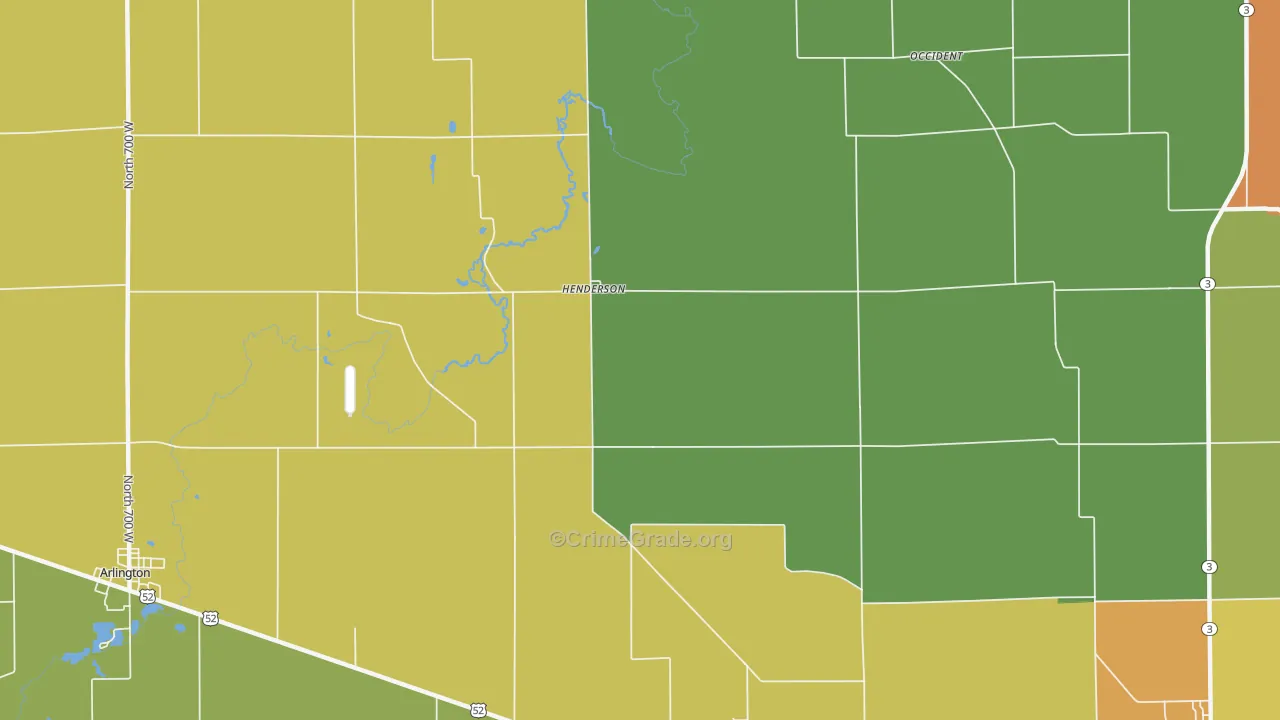 Henderson, IN Map of Theft Rates