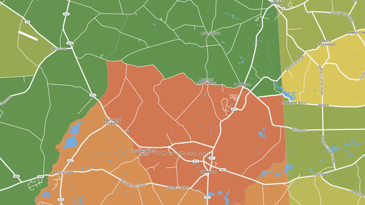 Henderson, MD Map of Theft Rates