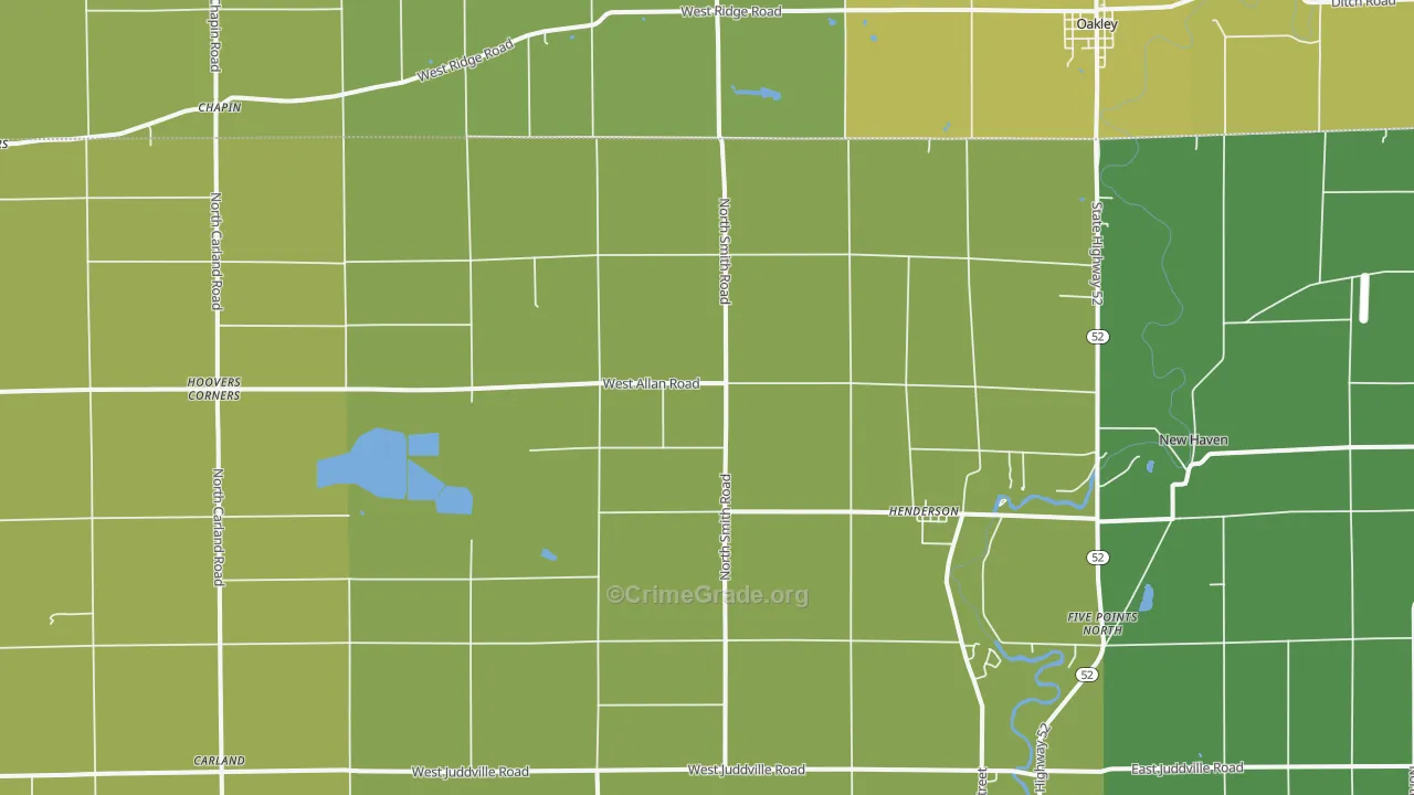 Henderson, MI Map of Theft Rates