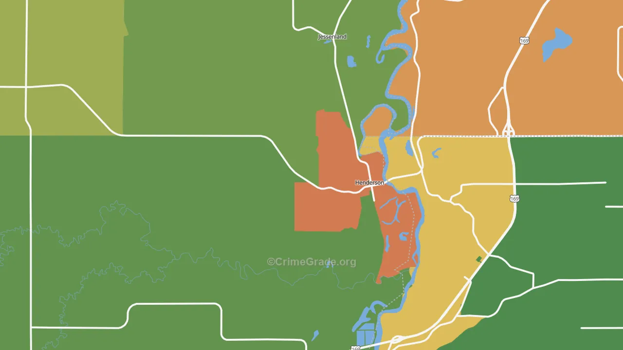 Henderson, MN Map of Theft Rates