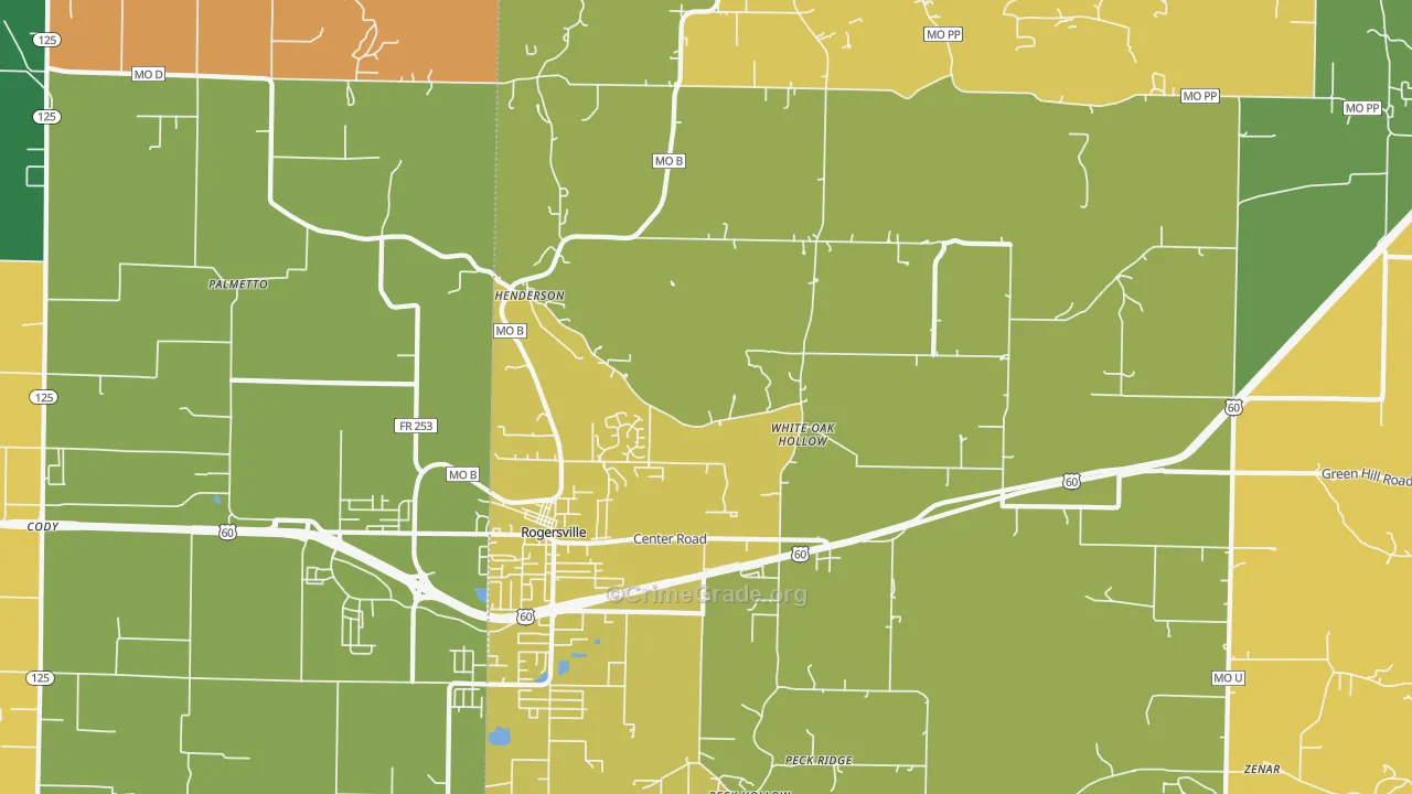 Henderson, MO Map of Theft Rates