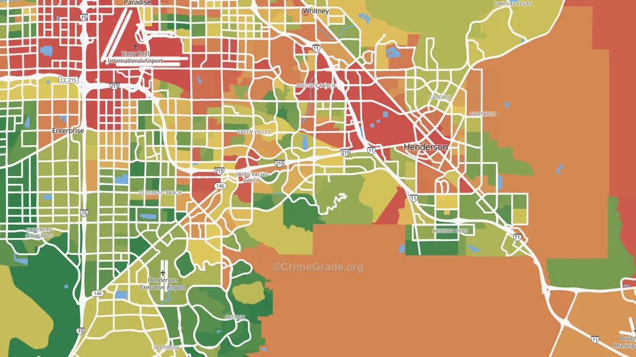 Henderson, NV Map of Theft Rates