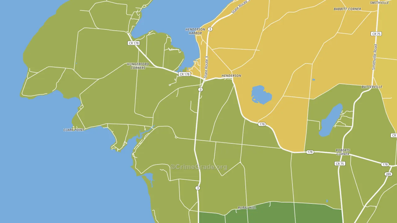 Henderson, NY Map of Theft Rates