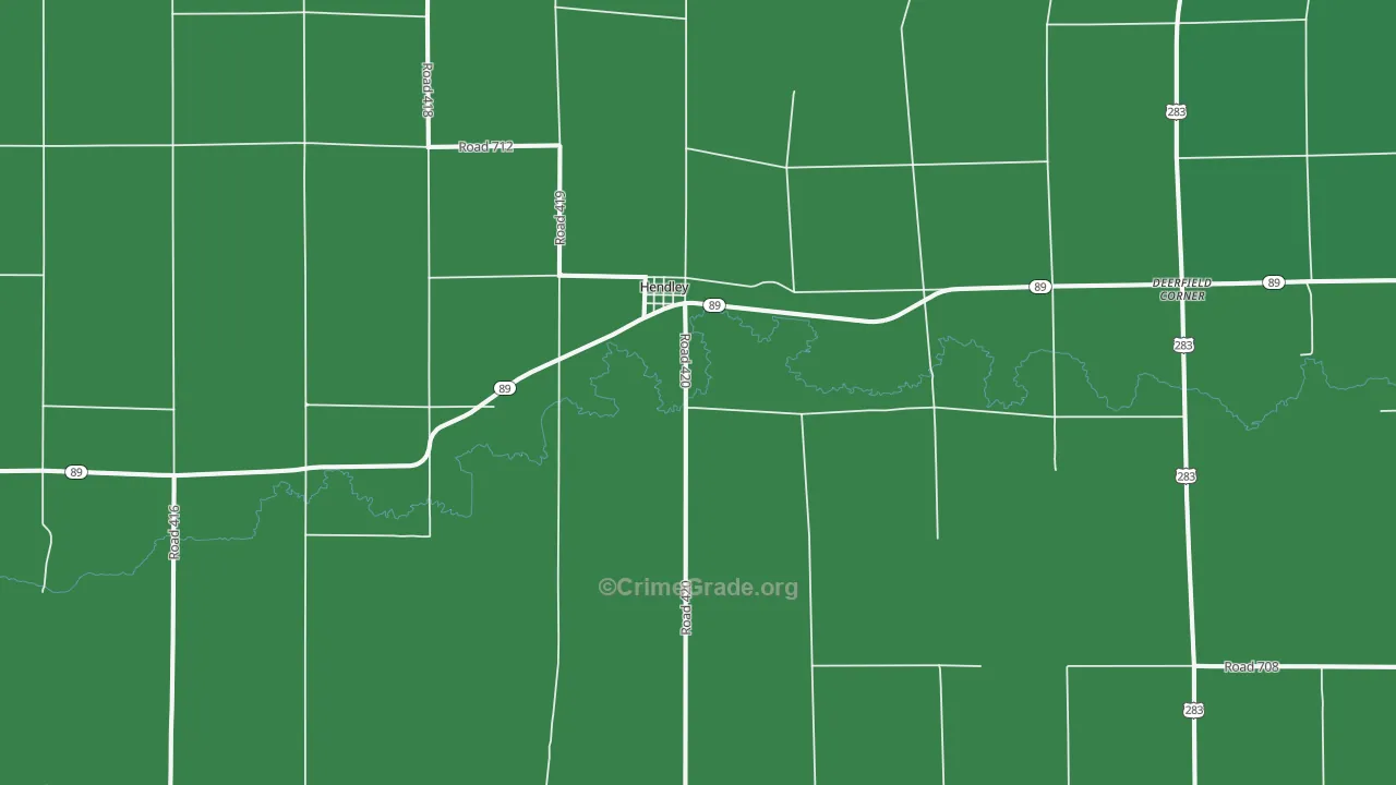 Hendley, NE Map of Theft Rates