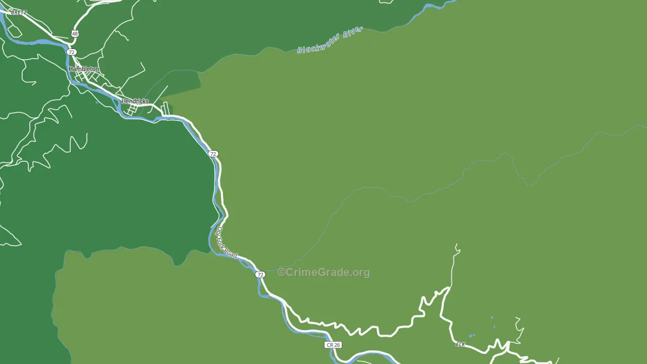 Hendricks, WV Map of Theft Rates