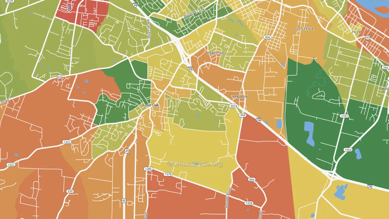 Hendron, KY Map of Theft Rates