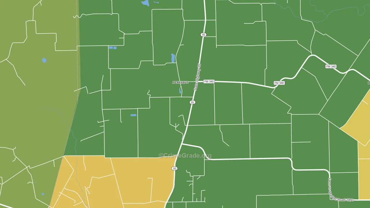 Henkhaus, TX Map of Theft Rates
