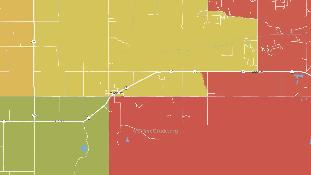 Hennepin, OK Map of Theft Rates