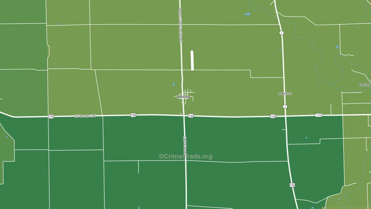 Henning, IL Map of Theft Rates