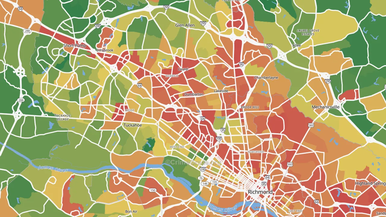 Henrico County, VA Map of Theft Rates