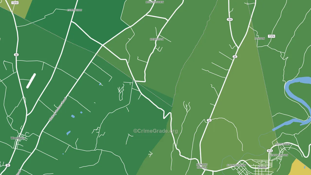 Henrietta, PA Map of Theft Rates