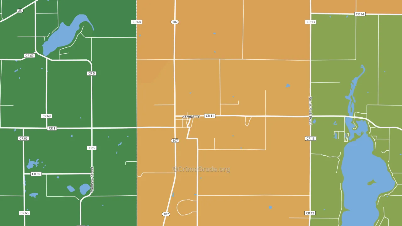Henriette, MN Map of Theft Rates
