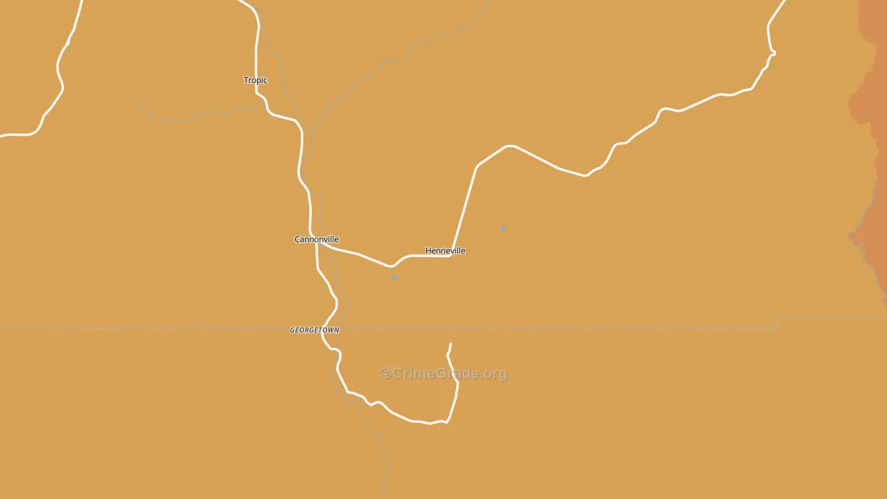 Henrieville, UT Map of Theft Rates