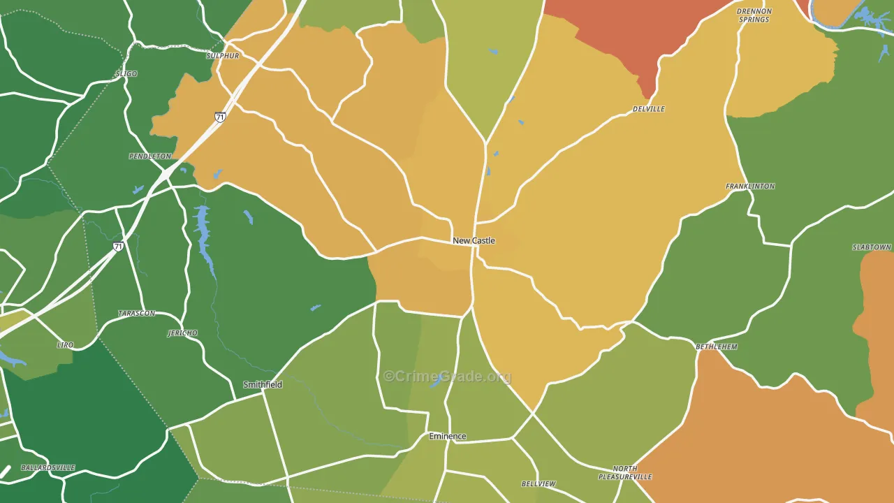 Henry County, KY Map of Theft Rates