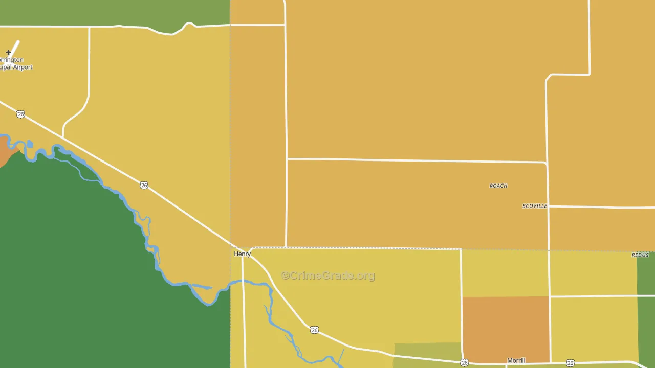 Henry, NE Map of Theft Rates