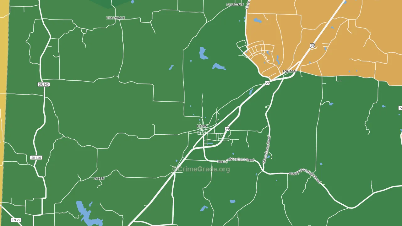 Henry, TN Map of Theft Rates