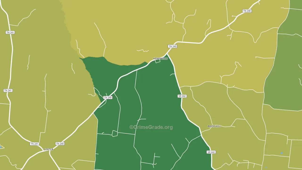 Henryville, TN Map of Theft Rates