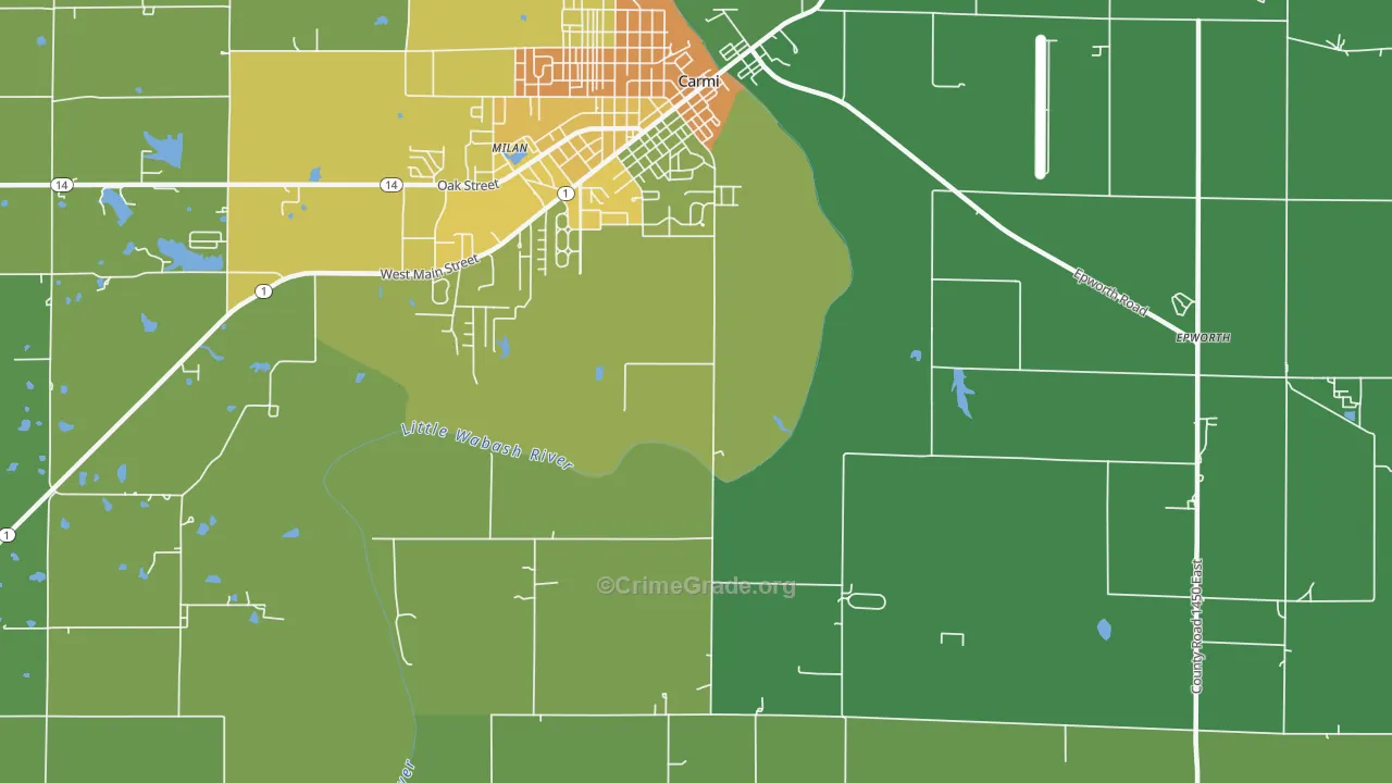 Herald, IL Map of Theft Rates