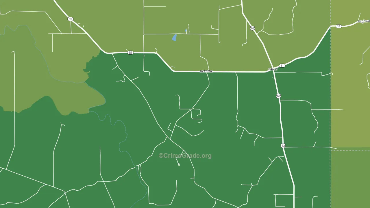 Herbine, AR Map of Theft Rates