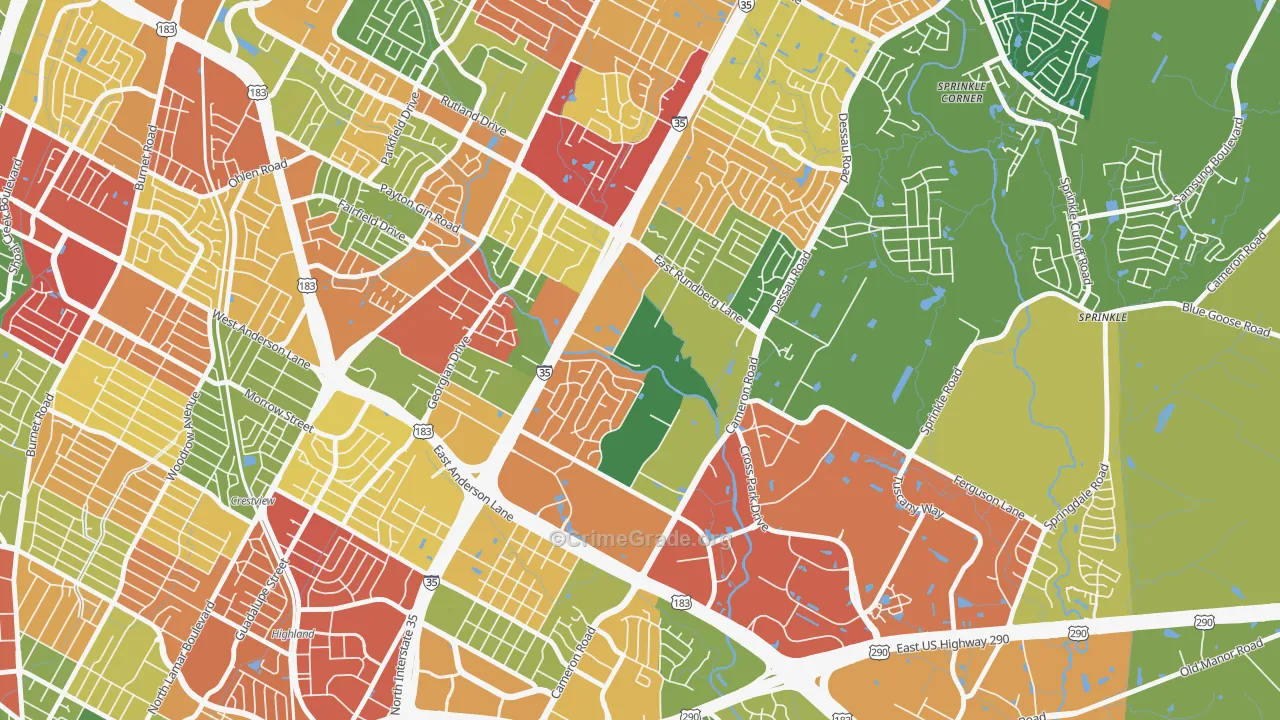 Heritage Hills, Austin, TX Map of Theft Rates